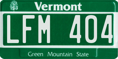VT license plate LFM404