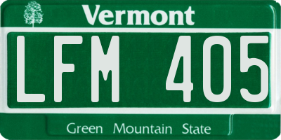 VT license plate LFM405