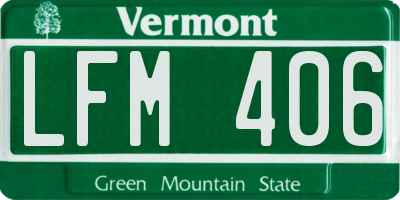 VT license plate LFM406