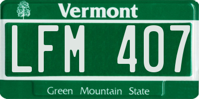 VT license plate LFM407