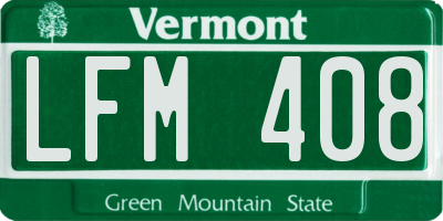 VT license plate LFM408