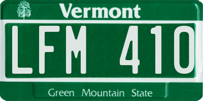 VT license plate LFM410