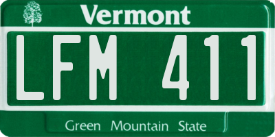 VT license plate LFM411