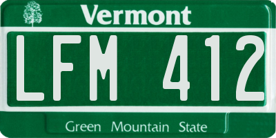VT license plate LFM412