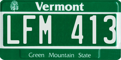 VT license plate LFM413