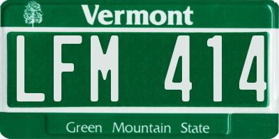 VT license plate LFM414