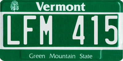 VT license plate LFM415