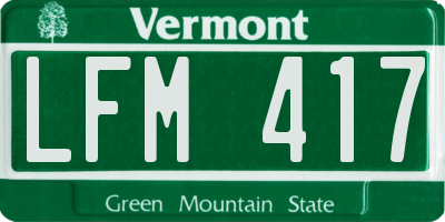 VT license plate LFM417