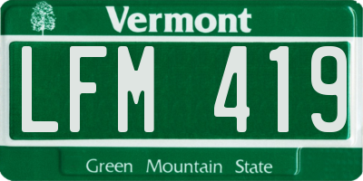 VT license plate LFM419