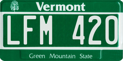 VT license plate LFM420