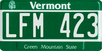 VT license plate LFM423
