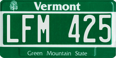 VT license plate LFM425