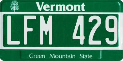VT license plate LFM429