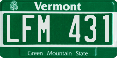 VT license plate LFM431