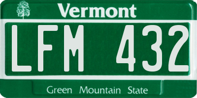 VT license plate LFM432
