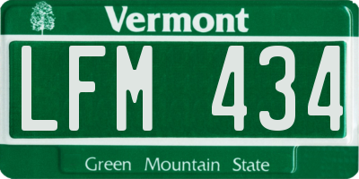 VT license plate LFM434