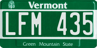 VT license plate LFM435