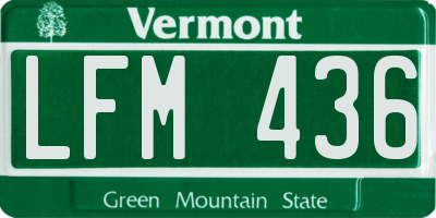 VT license plate LFM436