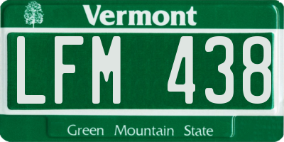 VT license plate LFM438