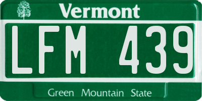 VT license plate LFM439