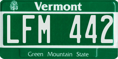 VT license plate LFM442