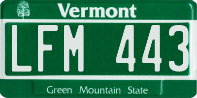 VT license plate LFM443
