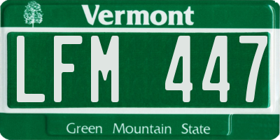 VT license plate LFM447