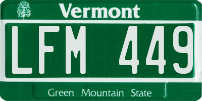 VT license plate LFM449
