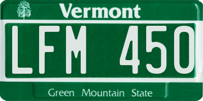VT license plate LFM450