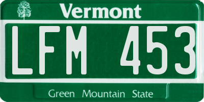 VT license plate LFM453