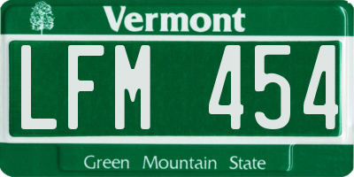 VT license plate LFM454