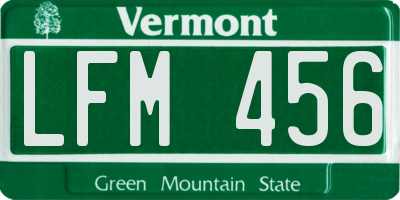 VT license plate LFM456