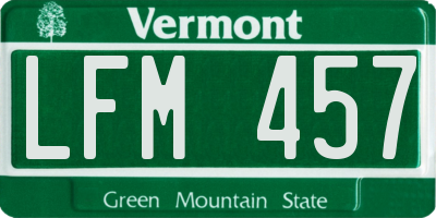 VT license plate LFM457