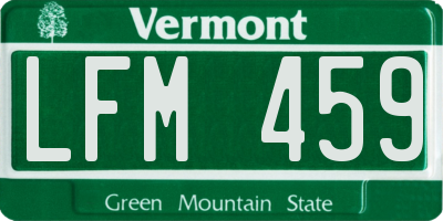 VT license plate LFM459