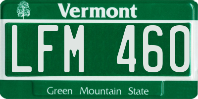 VT license plate LFM460