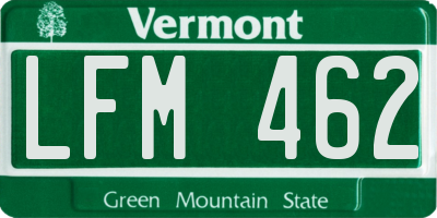 VT license plate LFM462