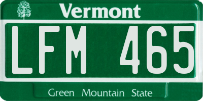 VT license plate LFM465