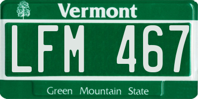 VT license plate LFM467