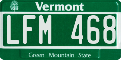 VT license plate LFM468