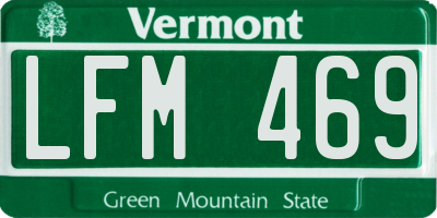 VT license plate LFM469