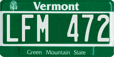 VT license plate LFM472