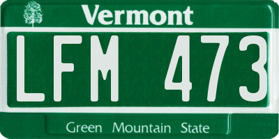 VT license plate LFM473