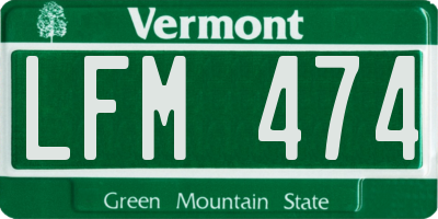 VT license plate LFM474