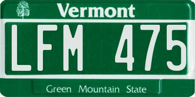 VT license plate LFM475