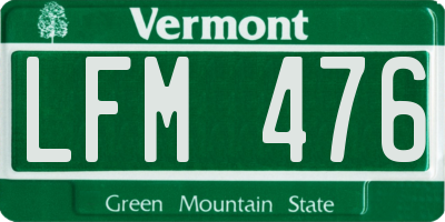 VT license plate LFM476