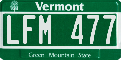 VT license plate LFM477