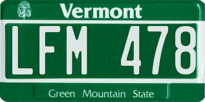 VT license plate LFM478