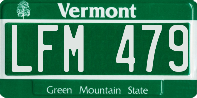 VT license plate LFM479