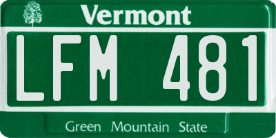 VT license plate LFM481