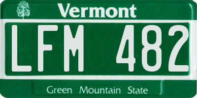 VT license plate LFM482